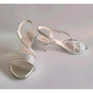 Nib I Miller Nalda Platino 3" Slingback Heels Gold Jewel Sparkle Formal  Size 11